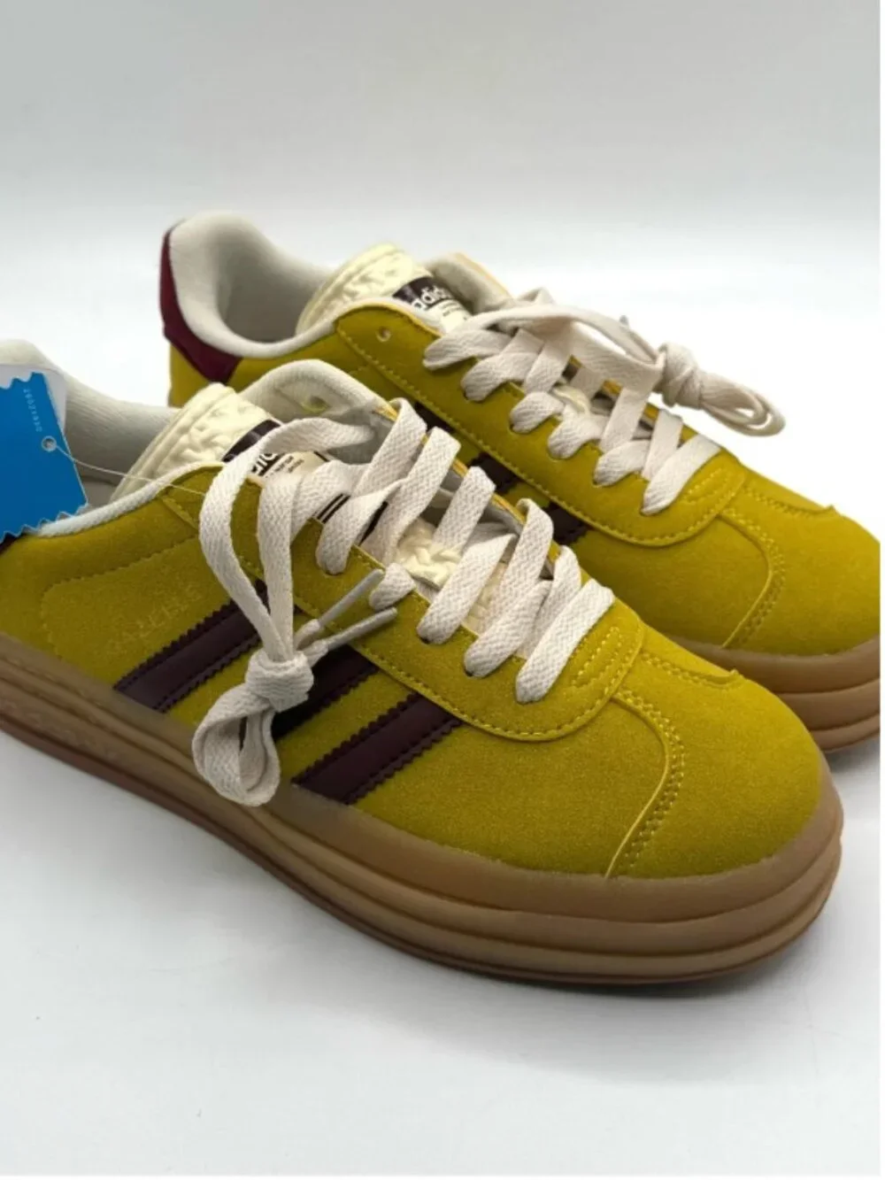 Women's Adidas Gazelle Bold Yellow Gum Bottom Casual Shoes / M 7 / W  8.5 40 EU